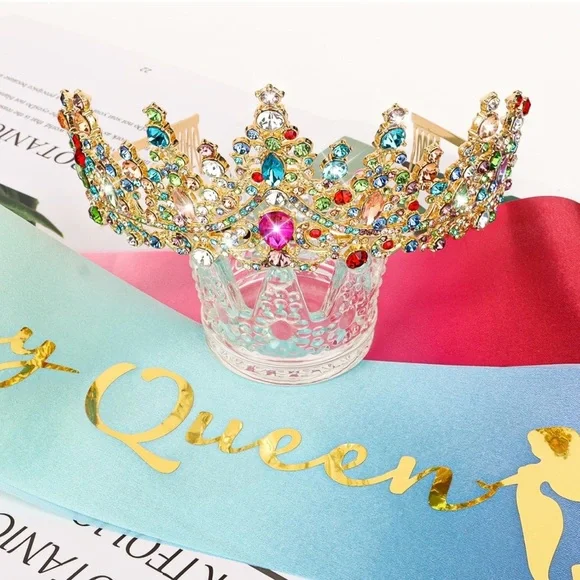 Birthday Queen Sash and Crown Colorful​